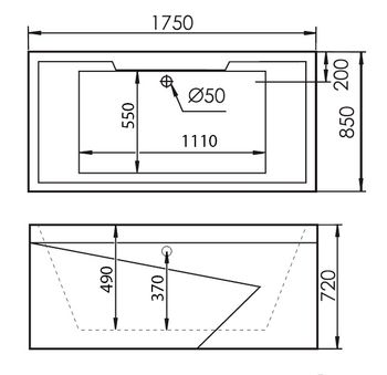 Акриловая ванна Gemy G9065 K L — фото 3, Акриловые ванны