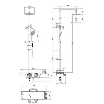 Tropic Смеситель для ванны-душа, пов.аэратор верх.лейка'Троп.дождь',Терм, хром/белый, LM, LM7008C — фото 3, Лейки для душа