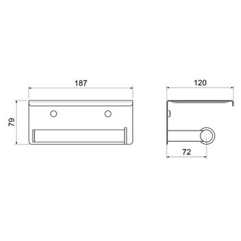 Бумагодержатель с полкой для телефона Timo Luiro 18543/03 черный — фото 2, Держатели туалетной бумаги