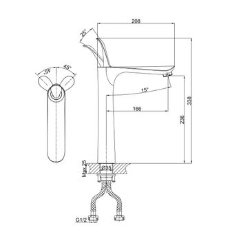 Смеситель для раковины D&K Venice DA1032059, черный/золото — фото 2, Смесители для раковины