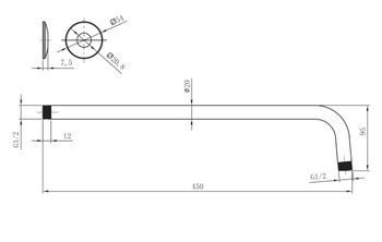 Держатель для лейки, настенный 450 мм., блистер, хром. LEMARK LM8030C — фото 2, Держатели для душа