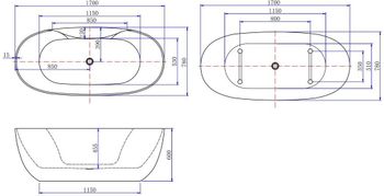 Акриловая ванна Aquanet Family Sweet 170x78 155778-MW-MB — фото 3, Акриловые ванны