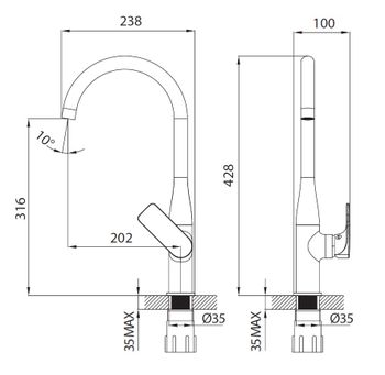 CREAVIT Cмеситель для раковины FAYE FY8500 — фото 2, Смесители для раковины