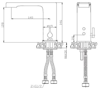 CREAVIT Смеситель для раковины сенсорный ES2410 — фото 2, Смесители для раковины