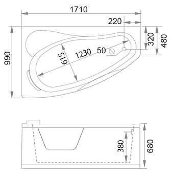 Акриловая ванна Gemy G9046 II B L — фото 3, Акриловые ванны