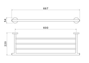AQ4222BG ОБЕРОН полка для полотенец, шлиф. золото — фото 6, Полки для полотенец