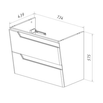 Товар: Тумба Lemark MIANO 80 см под 1 раковину, подвесная, 2 ящика, цвет корпуса, фасада: Белый глянец LM06M80T - фото 10 Тумба Lemark MIANO 80 см под 1 раковину, подвесная, 2 ящика, цвет корпуса, фасада: Белый глянец LM06M80T — фото 10, Тумбы под раковину