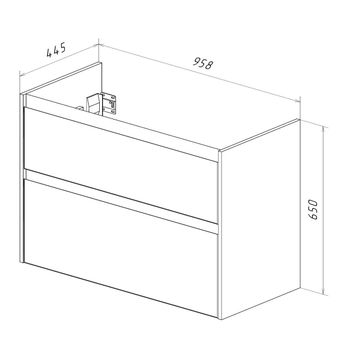 Тумба Lemark COMBI 100 см под 1 раковину, подвесная/напольная, 2 ящика, цвет фасада: Дуб кантри, цве LM03C100T-dub — фото 7, Тумбы под раковину