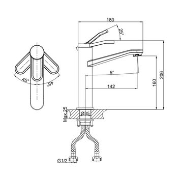 Смеситель для раковины D&K Venice DA1062641, хром — фото 2, Смесители для раковины