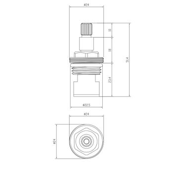 Кран-букса с керамическими прокладками, поворот 180 гр., горячая, блистер. LEMARK LM8501R-BL — фото 3, Краны