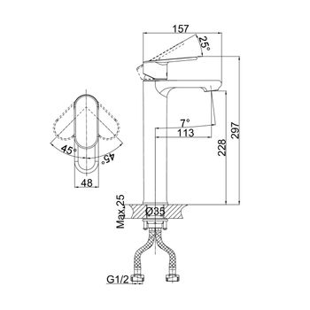 Смеситель для раковины D&K Rhein DA1312001, хром — фото 3, Смесители для раковины