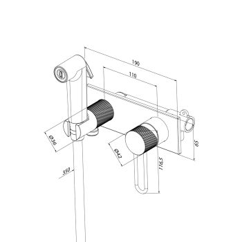 Встраиваемый смеситель с гигиеническим душем IDDIS Duna с защитным клапаном, глянцевый хром (DUNSBV0i08) — фото 3, Гигиенические души