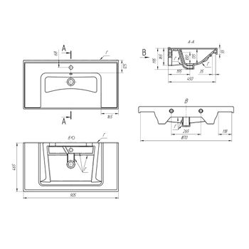 Раковина керамическая "Грэйс 90" 641617 — фото 6, Раковины