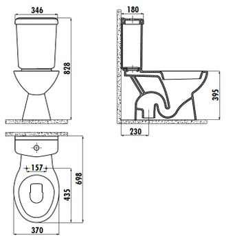 CREAVIT PITTA Унитаз PA310.00100 PA300-11CB00E-0000 — фото 2, Напольные унитазы