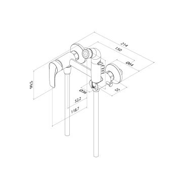 Смеситель с гигиеническим душем, глянцевый хром, Ray, IDDIS, RAYSB00i08 — фото 3, Гигиенические души