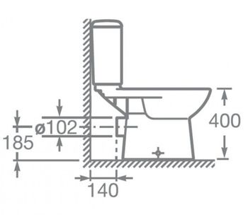 ACCESS Унитаз-компакт, горизонтальный выпуск, 2-х режимная арматура, сиденье дюропласт Soft-close, C 734P23800Y — фото 14, Напольные унитазы