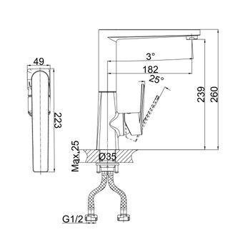 Смеситель для кухни D&K Rhein DA1322401, хром — фото 2, Смесители для кухни