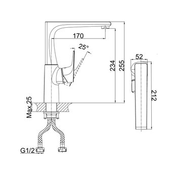 Смеситель для кухни D&K Rhein DA1292401, хром — фото 2, Смесители для кухни