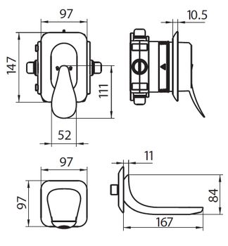 CREAVIT Cмеситель внутреннего монтажа для раковины FOGLIA FG4501 — фото 2, Смесители