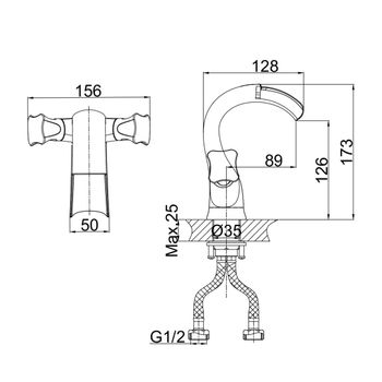 Смеситель для раковины D&K Hessen DA1382801, хром — фото 3, Смесители для раковины