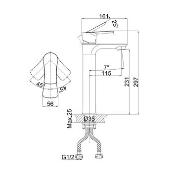 Смеситель для раковины D&K Rhein DA1272001, хром — фото 2, Смесители для раковины