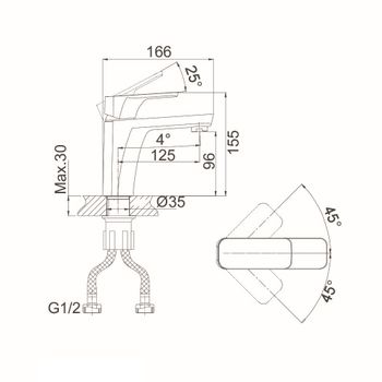 Смеситель для раковины D&K Berlin DA1432103, золото — фото 2, Смесители для раковины