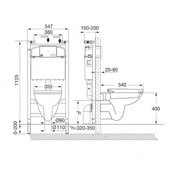 DEBBA Комплект 3 в 1 (инсталляции+подв. унитаз Rimless+сиденье дюропл. Slim). ROCA 7893104970 — фото 4, Комплекты унитаз + инсталляция