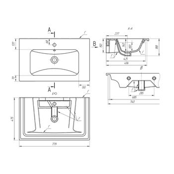 Раковина керамическая "Эйфория-80" 640177 — фото 6, Раковины