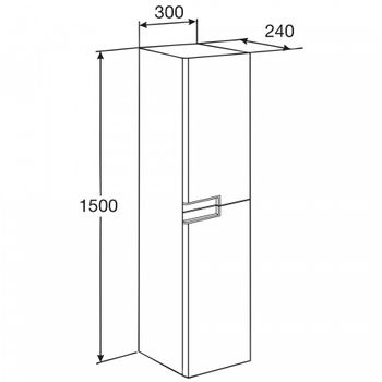 VICTORIA NORD Black Edition Шкаф-колонна 30, черный глянец, ROCA ZRU9000095 — фото 3, Шкафы для ванной