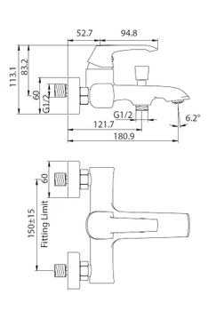 CREAVIT Cмеситель для ванны AVANGART AG2500 — фото 2, Смесители