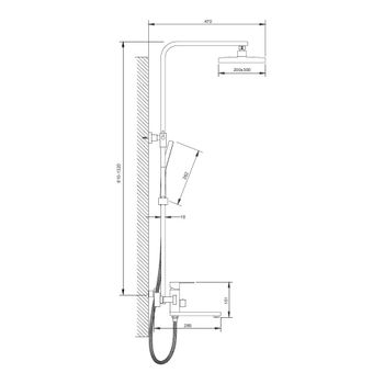 Душевая система BELZ B24817-8, белый — фото 1, Душевые системы