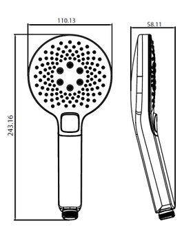 CREAVIT Набор для ручного душа ЧЕРНЫЙ МАТОВЫЙ SH119S — фото 2, Душевые системы