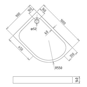 Душевой поддон Gemy ST19 L — фото 2, Душевые поддоны