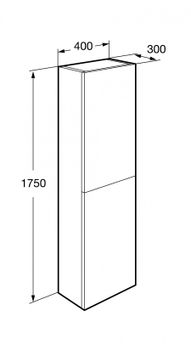 ONA Шкаф-колонна реверсивная 1750 мм, 400x300x1750 мм, светлый дуб, ROCA A857635512 — фото 3, Шкафы для ванной