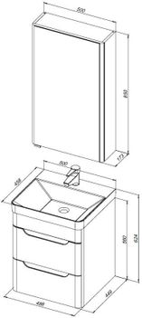 Мебель для ванной Aquanet София 50 белый глянец (2 ящика) 00274191 — фото 3, Комплекты мебели для ванной