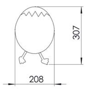 CREAVIT DUCKY Зеркало Яйцо СИНИЙ DC30035-BB — фото 2, Зеркала в ванную комнату