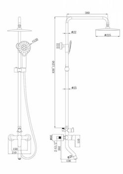 Душевая система Bravat Stream F6334368CP-A-RUS, хром — фото 1, Душевые системы