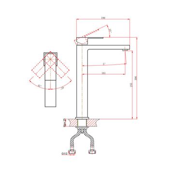 Смеситель для раковины D&K Bayern.Liszt DA1512007, матовое золото — фото 2, Смесители для раковины