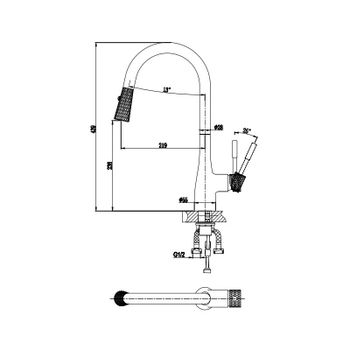 Смеситель для кухни D&K Rhein DA1462501C, хром — фото 2, Смесители для кухни