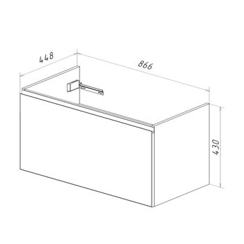 Товар: Тумба Lemark VEON MINI 90 см под 1 раковину, подвесная, с 1 ящик, цвет корпуса, фасада: Белый глянец LM02VM90T - фото 7 Тумба Lemark VEON MINI 90 см под 1 раковину, подвесная, с 1 ящик, цвет корпуса, фасада: Белый глянец LM02VM90T — фото 7, Тумбы под раковину