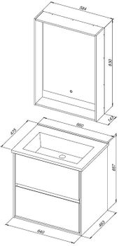 Тумба под раковину Aquanet Милан 65 белый глянец 00339965 — фото 10, Тумбы под раковину