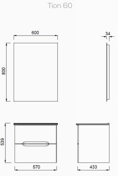 TION Зеркало с подсветкой (60*80см) TN4060.02 — фото 2, Зеркала в ванную комнату
