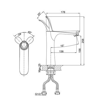 Смеситель для раковины D&K Venice DA1032641, хром — фото 2, Смесители для раковины
