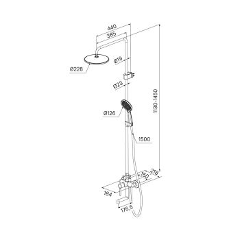 Душевая система с тропическим душем и изливом IDDIS Aiger (AIGBL3Fi06) — фото 2, Душевые системы