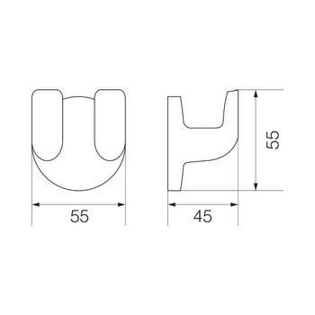 OSCAR Крючок двойной, хром OSC-5232.CR — фото 2, Крючки для полотенец
