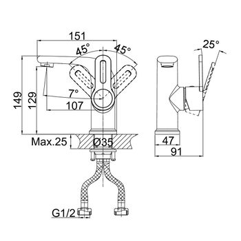 Смеситель для раковины D&K Rhein DA1352101, хром — фото 3, Смесители для раковины