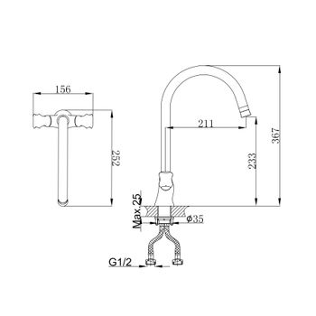 Смеситель для кухни D&K Hessen DA1382401, хром — фото 2, Смесители для кухни
