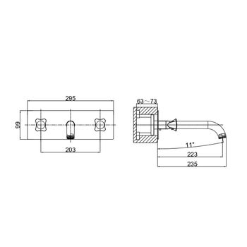 Встраиваемый смеситель для раковины D&K Hessen DA1384401, хром — фото 1, Смесители для раковины