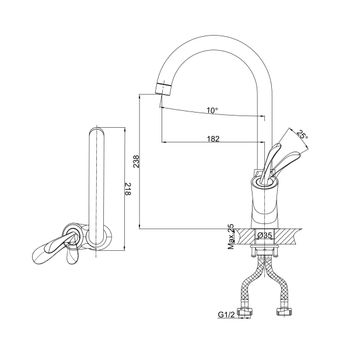 Смеситель для кухни D&K Venice DA1032456, белый — фото 2, Смесители для кухни
