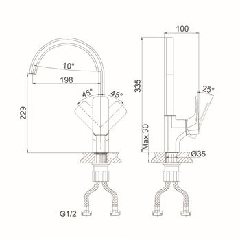 Смеситель для кухни D&K Berlin DA1432415, черный — фото 2, Смесители для кухни